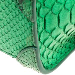 Pre Owned Celine Green Python Nano Luggage Tote