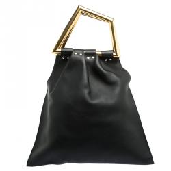مملوكة مسبقًا Celine Black Leather Open Triangle Bag