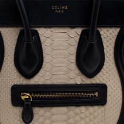 Pre Owned حقيبة يد سيلين مايكرو لاغيدج جلد وجلد ثعبان ثلاثية اللون