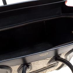 Pre Owned حقيبة يد سيلين مايكرو لاغيدج جلد وجلد ثعبان ثلاثية اللون