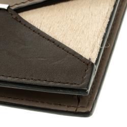 مملوكة مسبقًا حافظة بطاقات سيلين ألماس شعر عجل وجلد متعددة الألوان