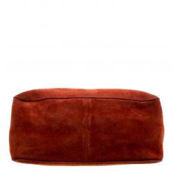 Pre Owned Celine Red Suede Gourmette Shoulder Bag