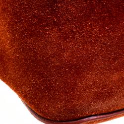 Pre Owned Celine Red Suede Gourmette Shoulder Bag