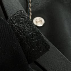 Pre Owned Celine Black Leather Macadam Shoulder Bag