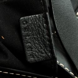 Pre Owned Celine Black Leather Macadam Shoulder Bag