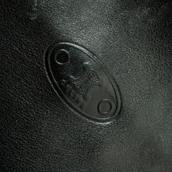 Pre Owned Celine Black Leather Macadam Shoulder Bag