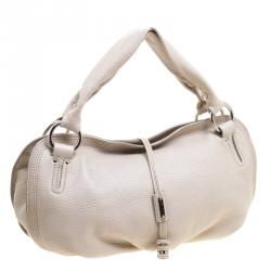 Pre Owned Celine Beige/Silver Ombre Leather Satchel