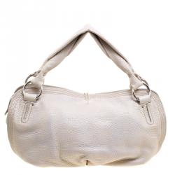 Pre Owned Celine Beige/Silver Ombre Leather Satchel