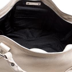 Pre Owned Celine Beige/Silver Ombre Leather Satchel