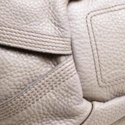 Pre Owned Celine Beige/Silver Ombre Leather Satchel