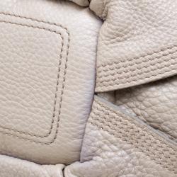 Pre Owned Celine Beige/Silver Ombre Leather Satchel