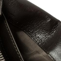 Pre Owned Celine Dark Brown Leather Colorblock Continental Wallet