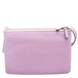 Pre Owned Celine Pink Leather Trio Crossbody Bag