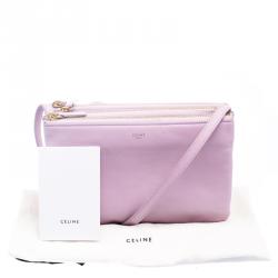 Pre Owned Celine Pink Leather Trio Crossbody Bag