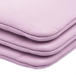 Pre Owned Celine Pink Leather Trio Crossbody Bag