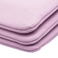 Pre Owned Celine Pink Leather Trio Crossbody Bag