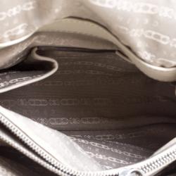 Pre Owned Celine Off White Leather Metal Panel Flap Shoulder Bag