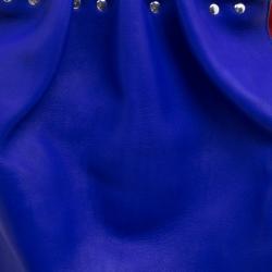 Pre Owned Celine Indigo Leather Open Triangle Bag