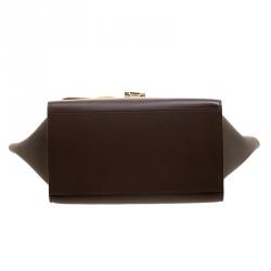 Pre Owned حقيبة يد سيلين ترابيز صغيرة سويدي وجلد لونين رمادية