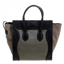 Pre Owned حقيبة يد سيلين لاغج سويدي وجلد ثلاثية اللون ميني