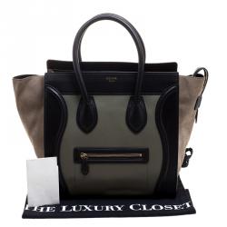 Pre Owned حقيبة يد سيلين لاغج سويدي وجلد ثلاثية اللون ميني