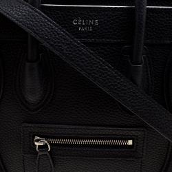 Pre Owned Celine Black Leather Nano Luggage Tote
