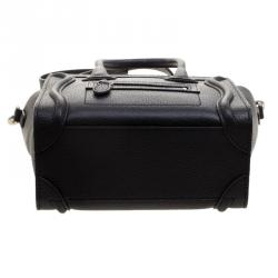 Pre Owned Celine Black Leather Nano Luggage Tote