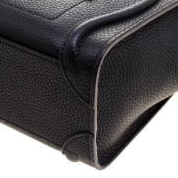 Pre Owned Celine Black Leather Nano Luggage Tote