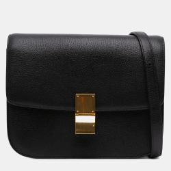 Pre Owned Celine Black Medium Calfskin Classic Box