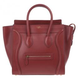 Pre Owned Celine Red Mini Luggage Tote