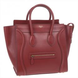 Pre Owned Celine Red Mini Luggage Tote