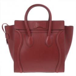 Pre Owned Celine Red Mini Luggage Tote