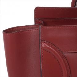 Pre Owned Celine Red Mini Luggage Tote
