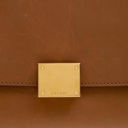 Pre Owned Celine Brown Leather and Suede Medium Trapeze Tote