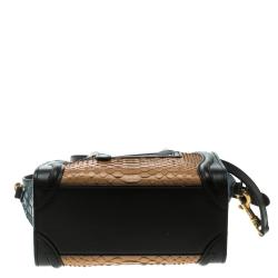 مملوكة مسبقًا Celine Multicolor Python and Leather Nano Luggage Tote