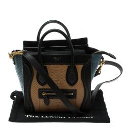 مملوكة مسبقًا Celine Multicolor Python and Leather Nano Luggage Tote