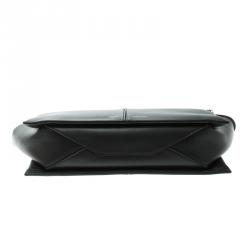 Pre Owned Celine Black Leather Trifold Chain Clutch