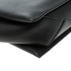 Pre Owned Celine Black Leather Trifold Chain Clutch