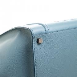 Pre Owned Celine Light Blue Leather Medium Phantom Luggage Tote