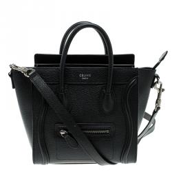 مملوكة مسبقًا Celine Black Leather Nano Luggage Tote