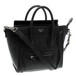 مملوكة مسبقًا Celine Black Leather Nano Luggage Tote