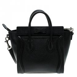 مملوكة مسبقًا Celine Black Leather Nano Luggage Tote