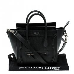 مملوكة مسبقًا Celine Black Leather Nano Luggage Tote