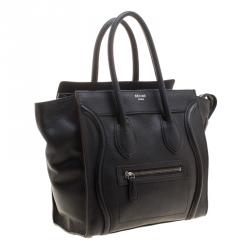 Pre Owned حقيبة يد سيلين مايكرو لاغيدج جلد سوداء