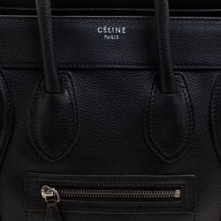 Pre Owned حقيبة يد سيلين مايكرو لاغيدج جلد سوداء