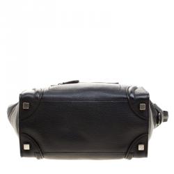 Pre Owned حقيبة يد سيلين مايكرو لاغيدج جلد سوداء