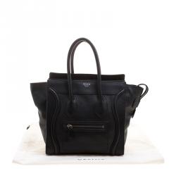 Pre Owned حقيبة يد سيلين مايكرو لاغيدج جلد سوداء