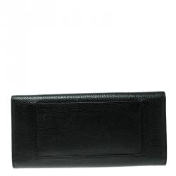 Pre Owned Celine Black Leather Large Multifunction Flap Wallet