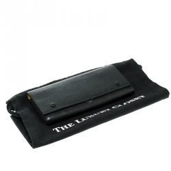 Pre Owned Celine Black Leather Large Multifunction Flap Wallet