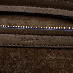 Pre Owned Celine Fatigue Green Leather Medium Phantom Luggage Tote